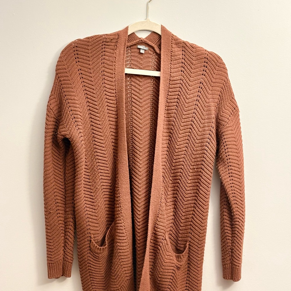 Women's Open Front Cardigan Sweater - Dark Pink